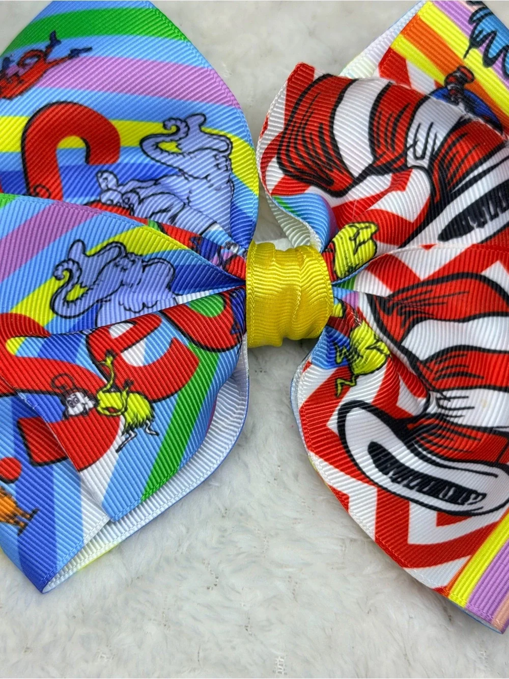 Dr. Seuss Print Hair Bow - Multicolor